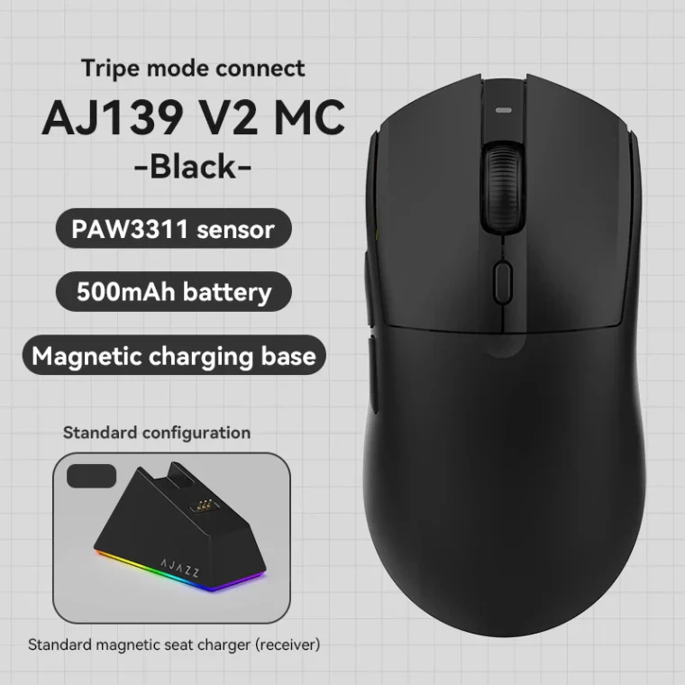 AJAZZ AJ139 V2 MC Black бездротова ігрова миша з док-станцією фото 1