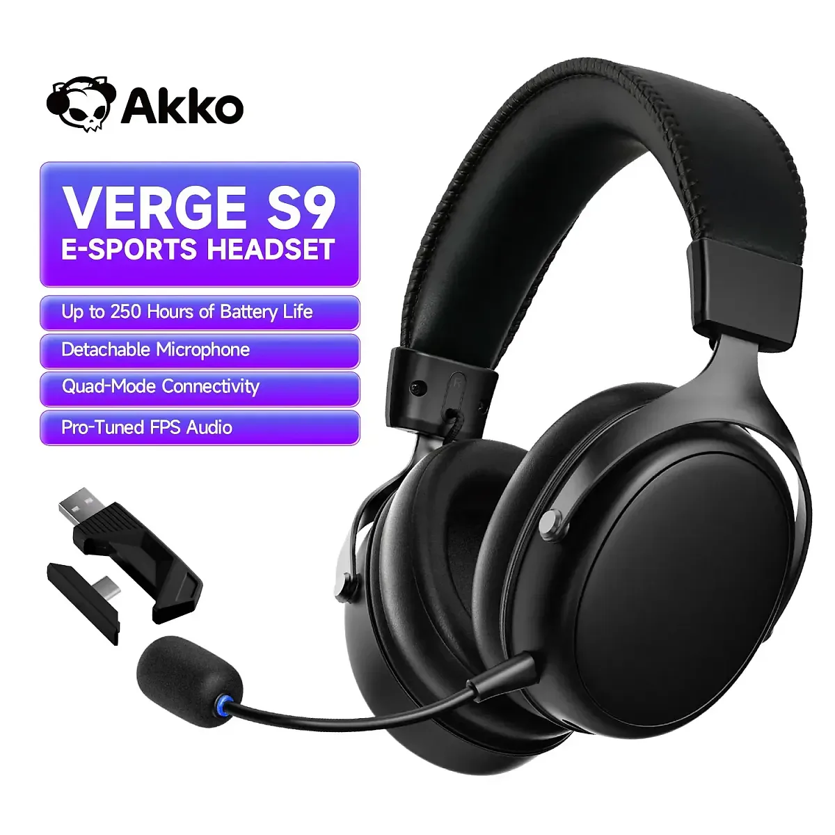 AKKO Verge S9 Наушники с 7.1 объемным звуком — фото 1