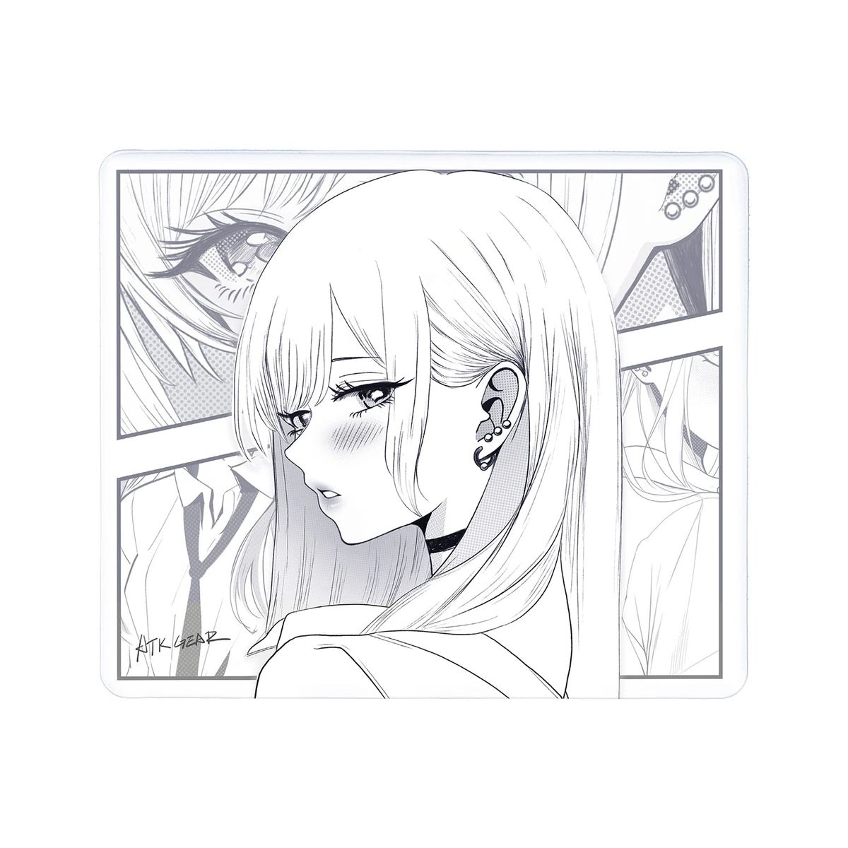 ATK Reverie Black-White аниме-коврик для мыши 490x420x4 мм - фото на белом фоне