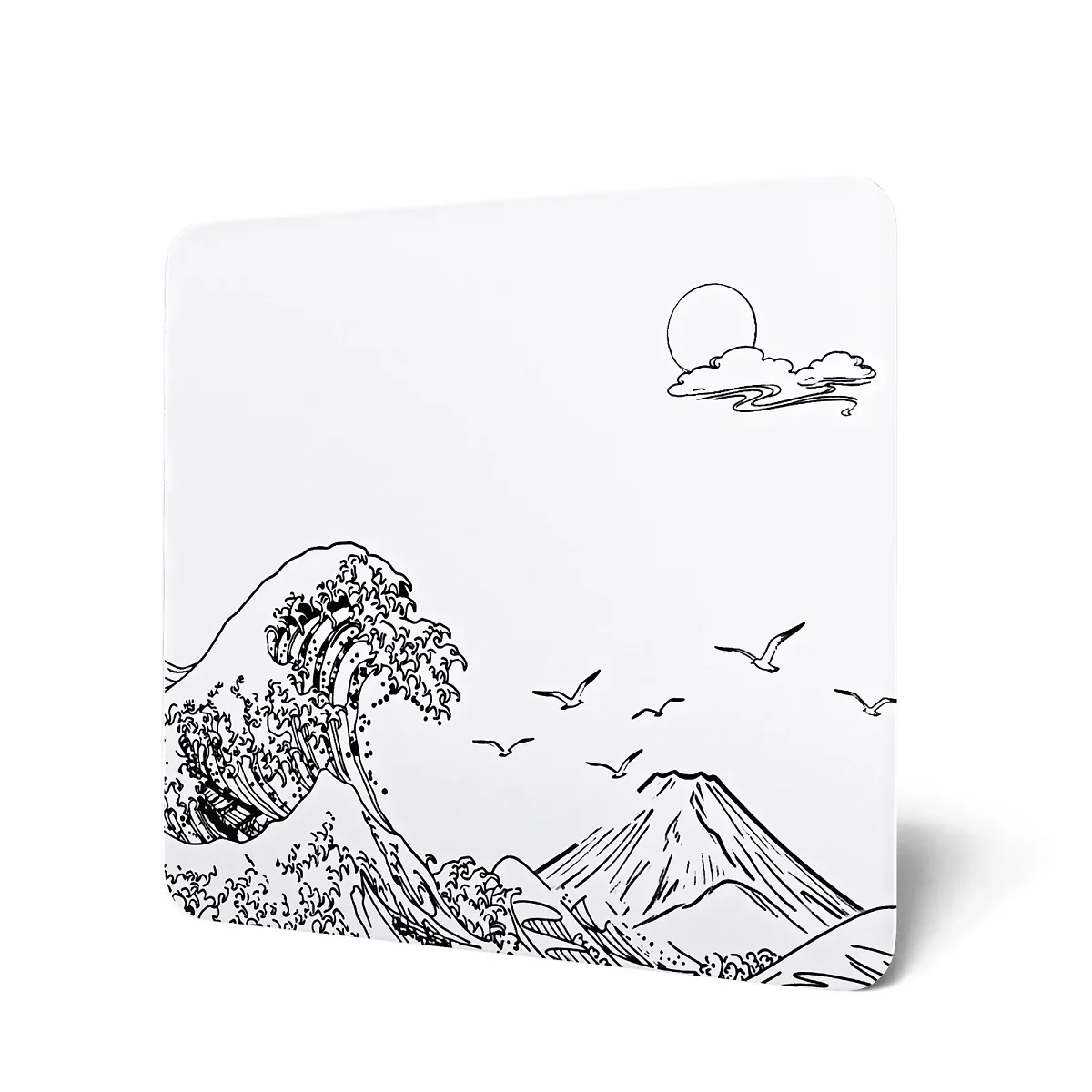 Attack Shark CM05 Ukiyo Ink White игровой коврик из закаленного стекла, фото 1