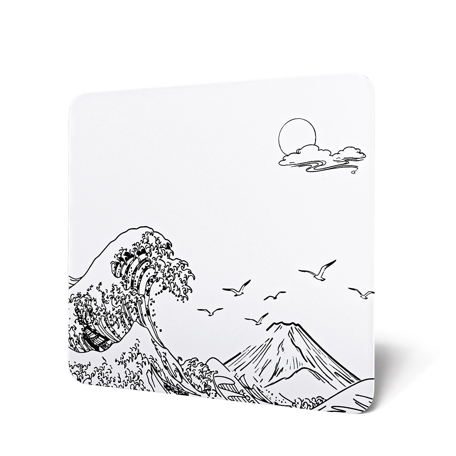 Attack Shark CM05 Ukiyo Ink White ігровий килимок з загартованого скла, фото 1