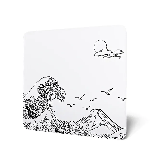 Attack Shark CM05 Ukiyo Ink White ігровий килимок з загартованого скла, фото 1