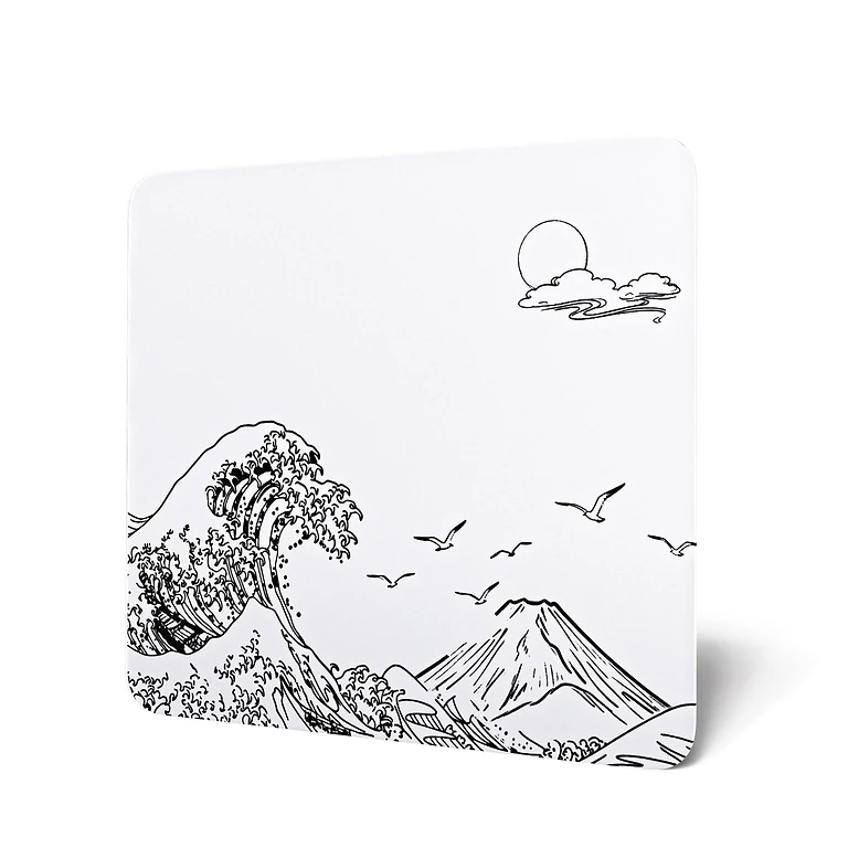 Attack Shark CM05 Ukiyo Ink White tempered glass gaming mouse pad, image 1