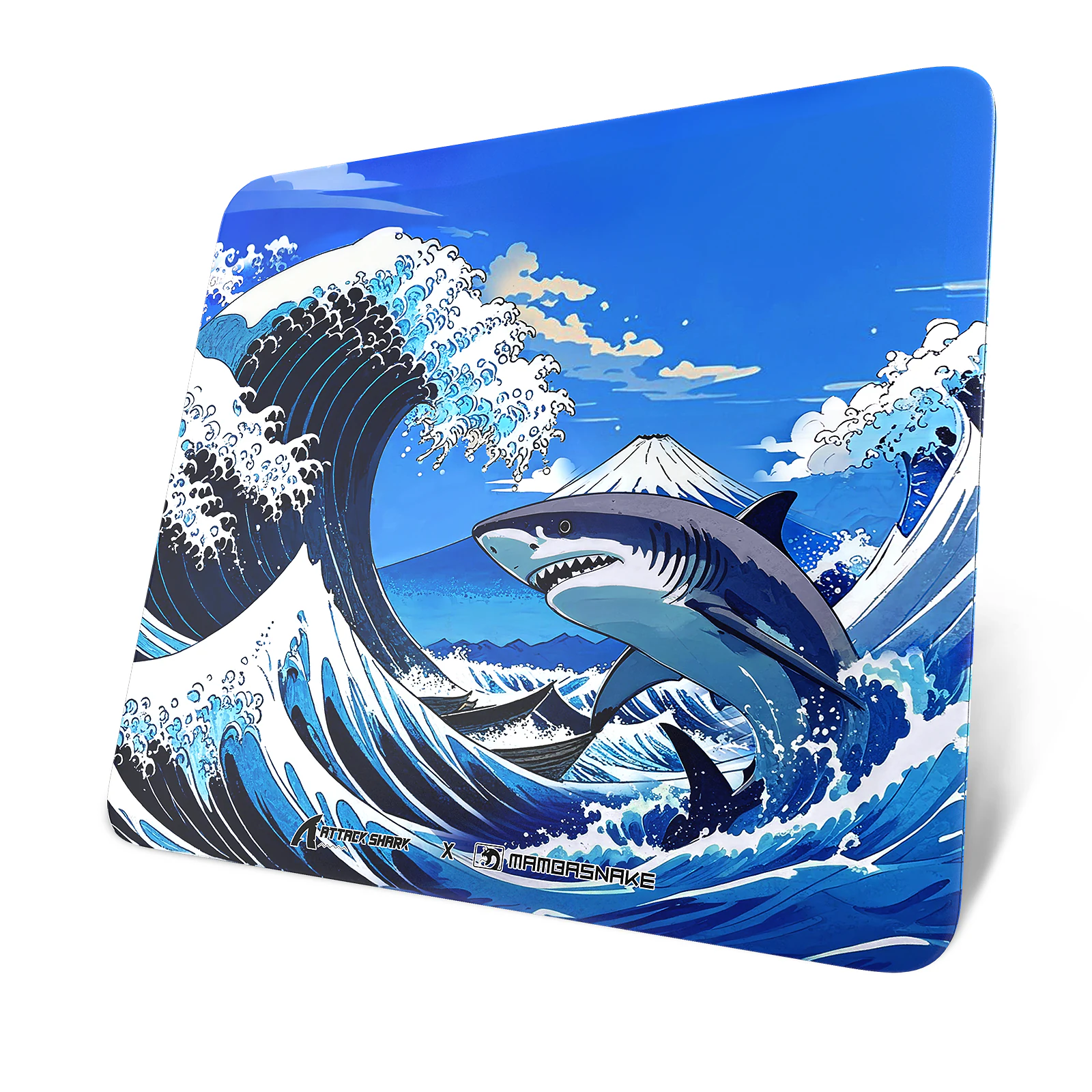 Attack Shark CM05 Wave Shark ігровий килимок з загартованого скла, фото 1