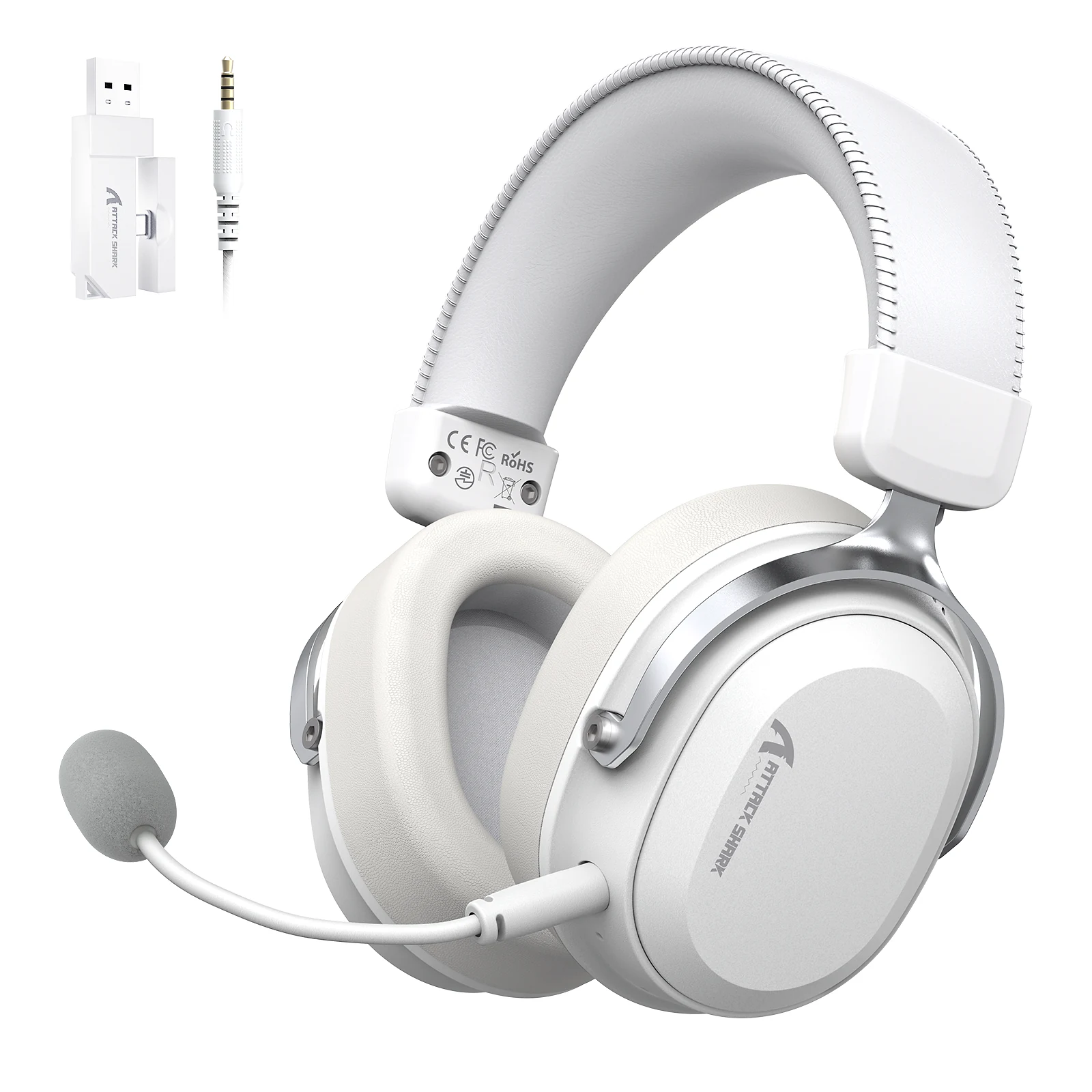 Attack Shark L30PRO White бездротова ігрова гарнітура - фото 1