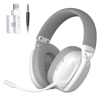 Attack Shark L80 Blue White беспроводная Bluetooth игровая гарнитура - фото 1