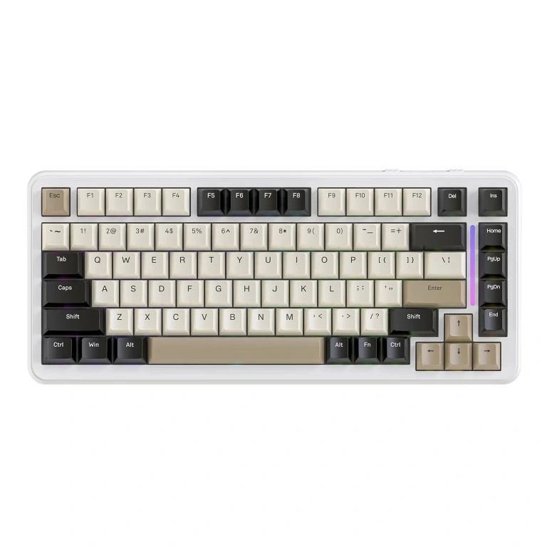 Attack Shark M86 White wireless mechanical gaming keyboard: product photo on a white background