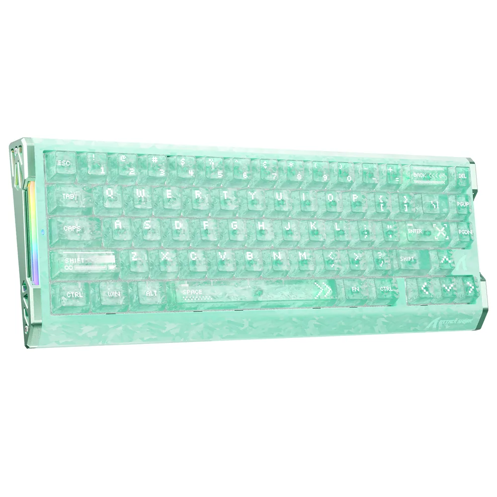 Attack Shark R68 HE Lake Green Magnetic Gaming Keyboard With Carbon Fiber Keycaps - product photo