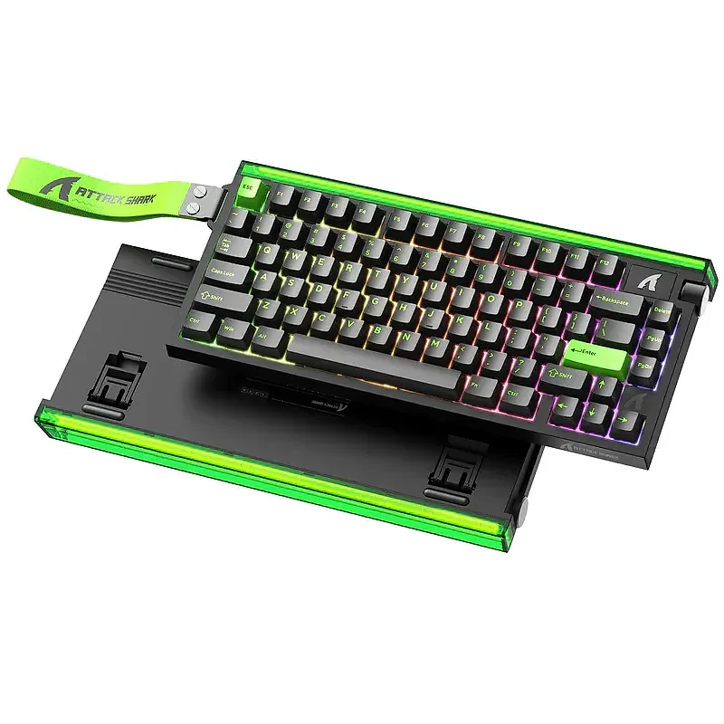 Attack Shark R85 HE Black Green gaming magnetic keyboard with RGB backlight - photo 2