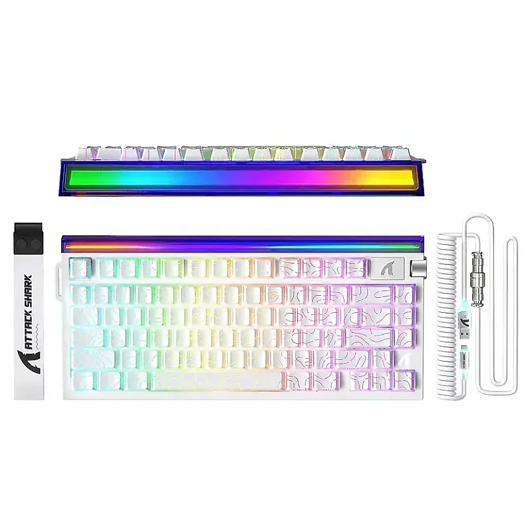 Attack Shark R85 HE White Contours gaming magnetic keyboard with RGB backlight - photo 1