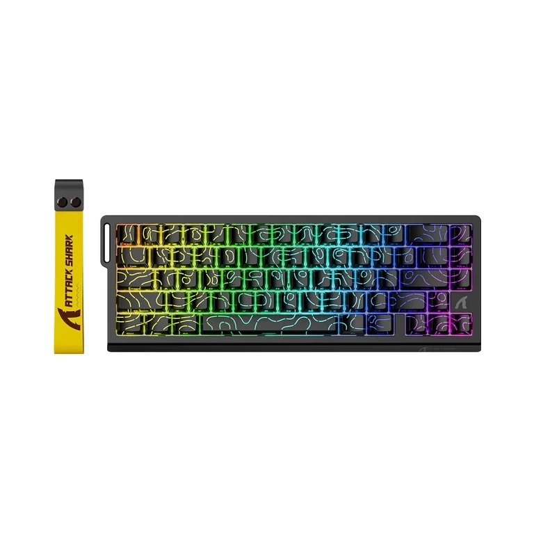 Attack Shark X68 HE Black Contours magnetic gaming keyboard 60% on a white background - photo 1