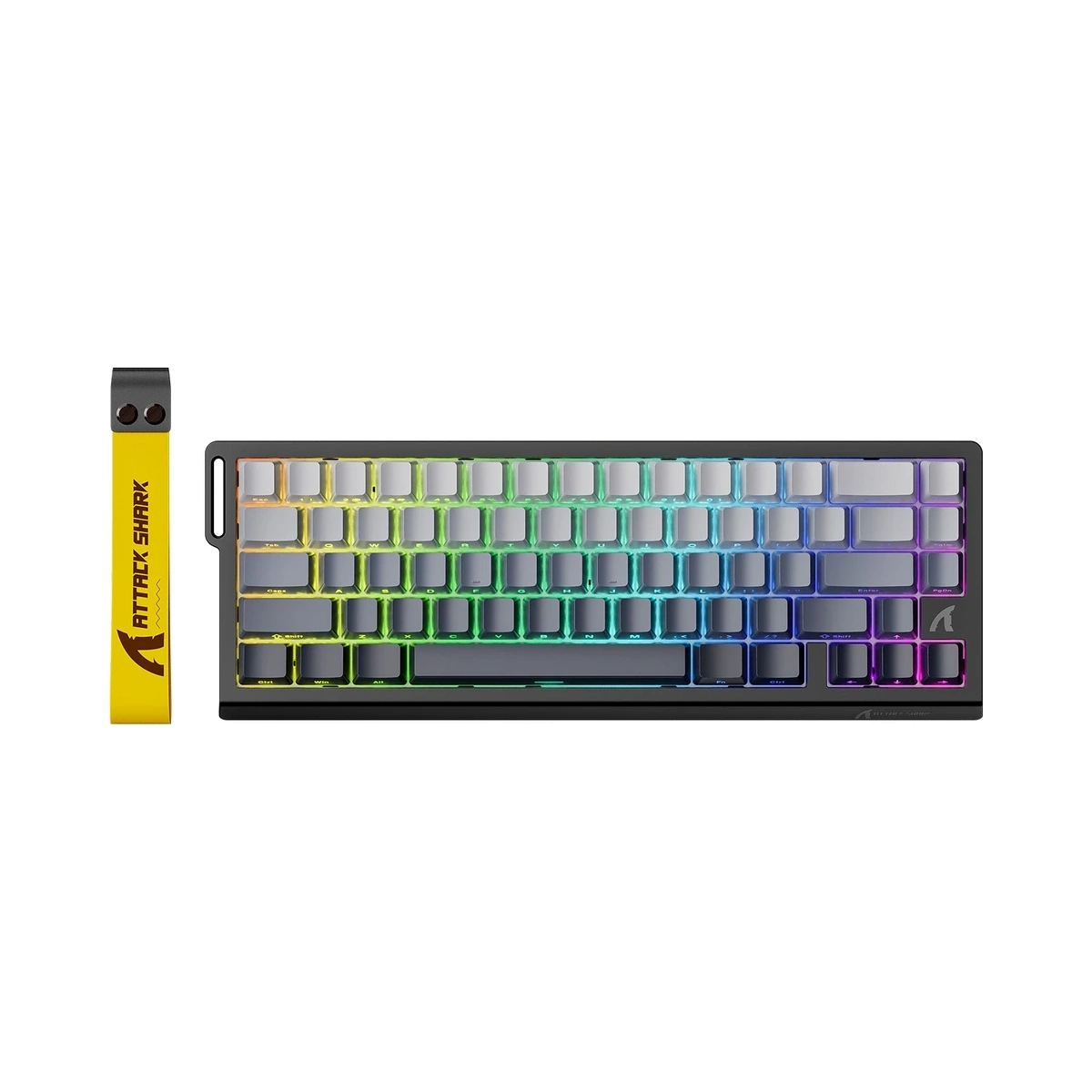 Attack Shark X68 HE Black Gradient магнітна ігрова клавіатура 60% на білому фоні - фото 1