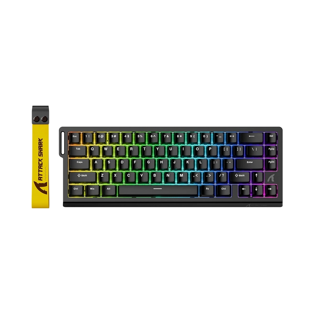 Attack Shark X68 HE Black магнітна ігрова клавіатура 60% на білому фоні - фото 1