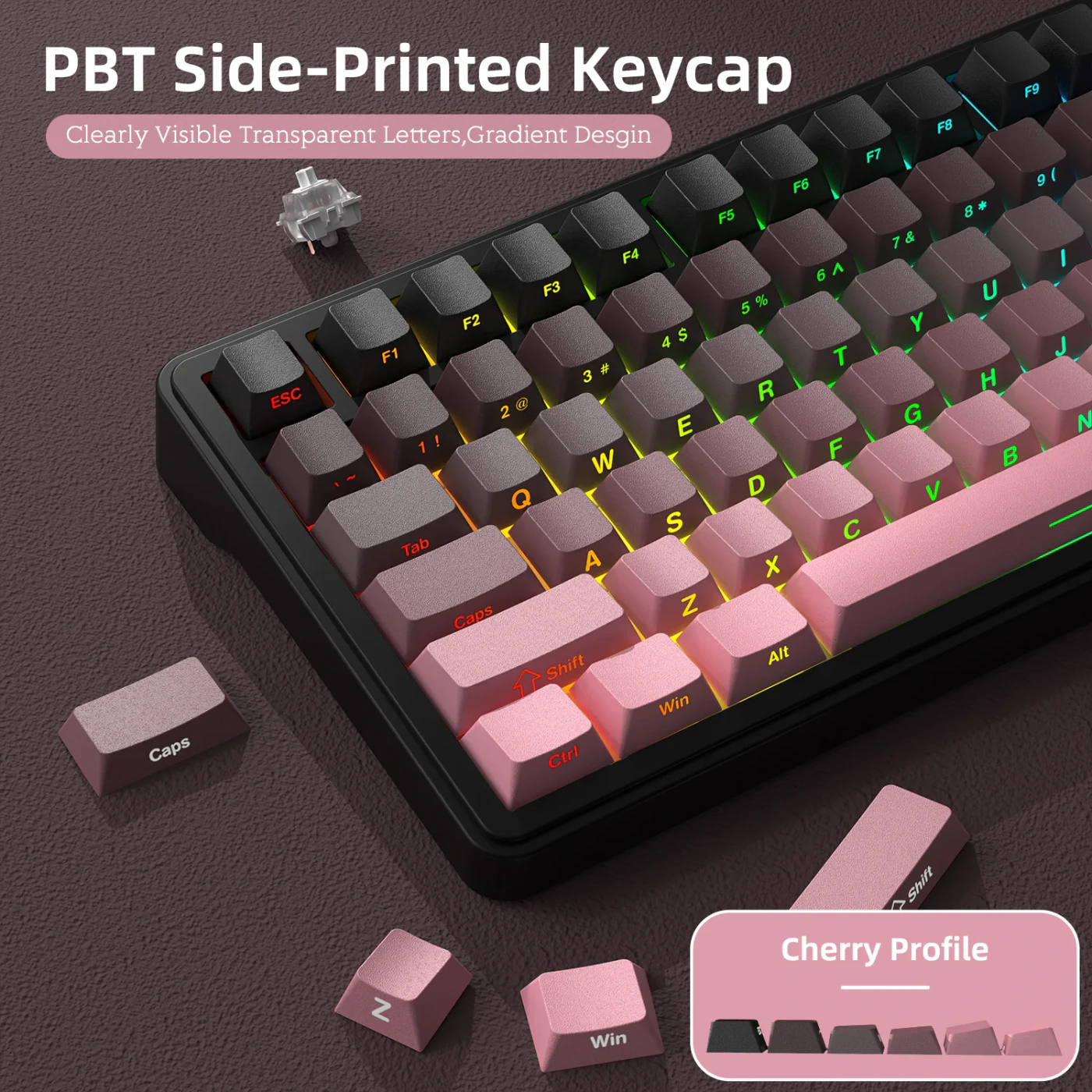 Attack Shark X85 BlackBerry бездротова механічна клавіатура 75%: PBT side-print кейкапи і south-facing RGB