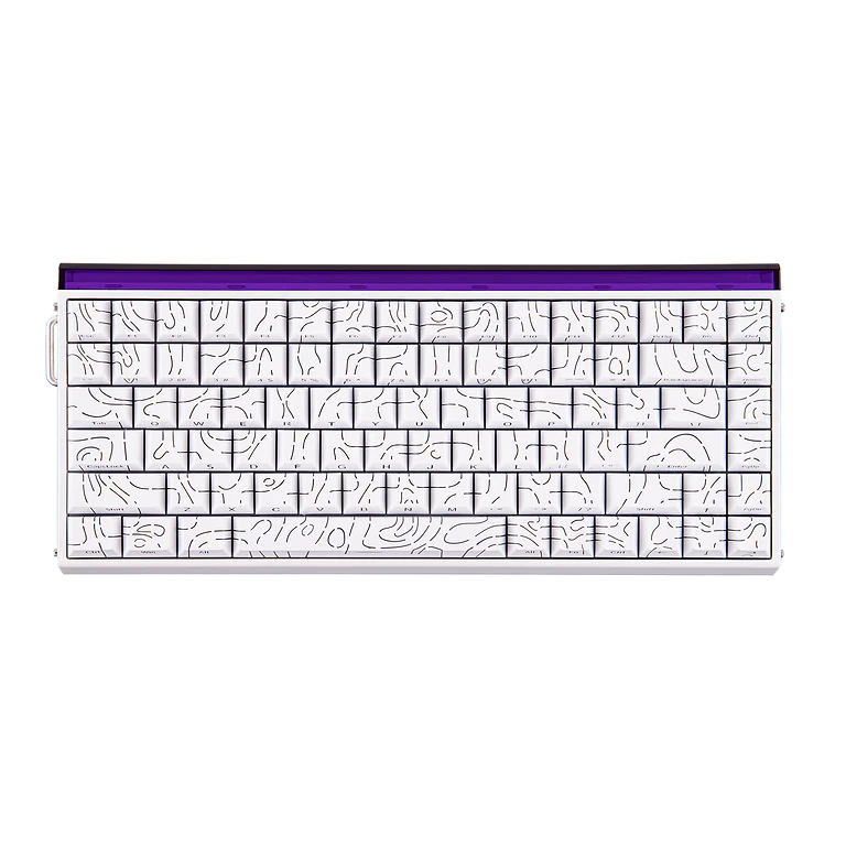 AULA HERO84 HE White Contours 75% magnetic gaming keyboard front view