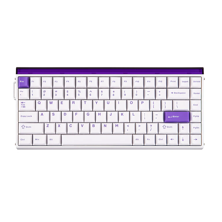 AULA HERO84 HE White Purple 75% magnetic gaming keyboard front view