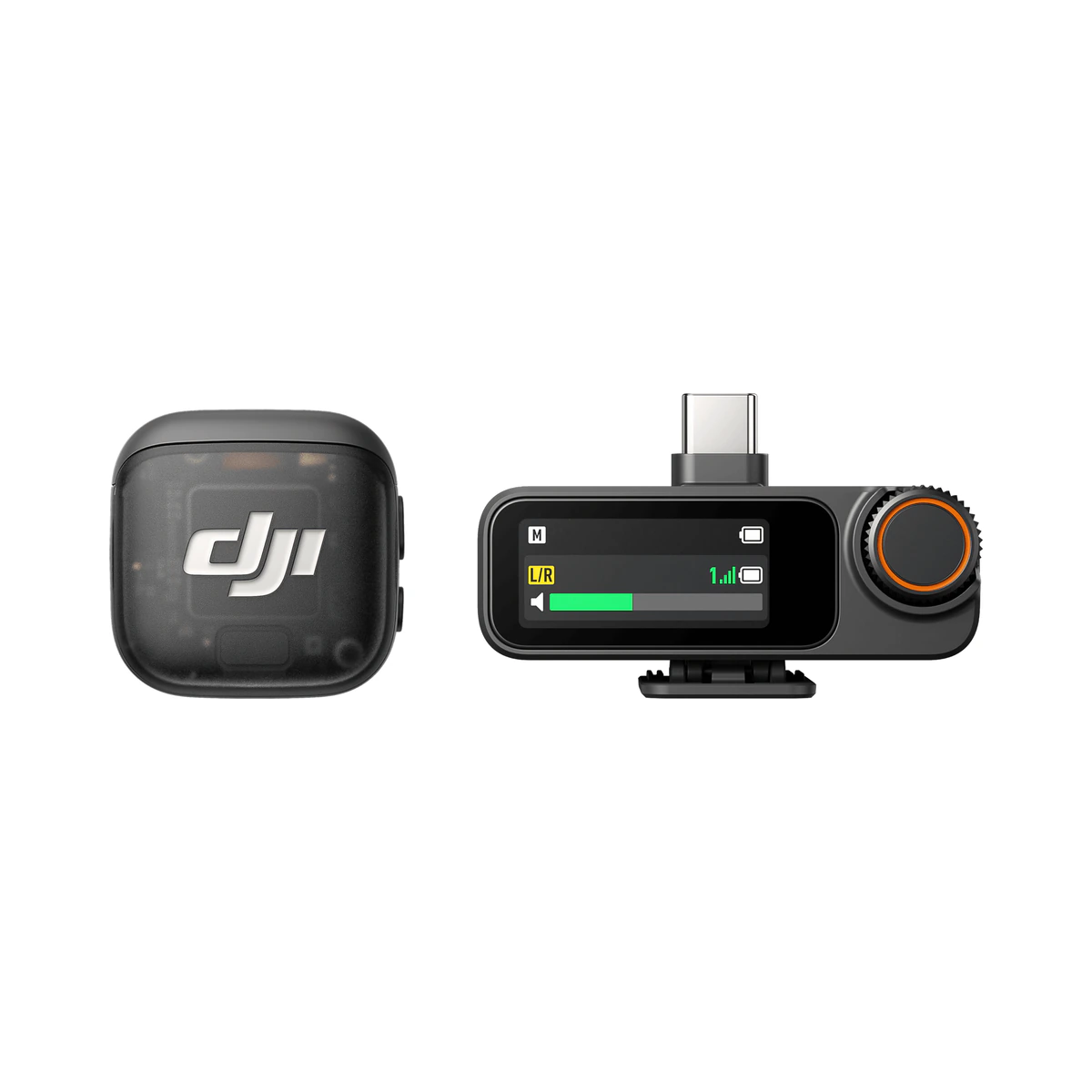 DJI Mic 3 (1 TX + 1 RX) бездротова мікрофонна система на білому фоні
