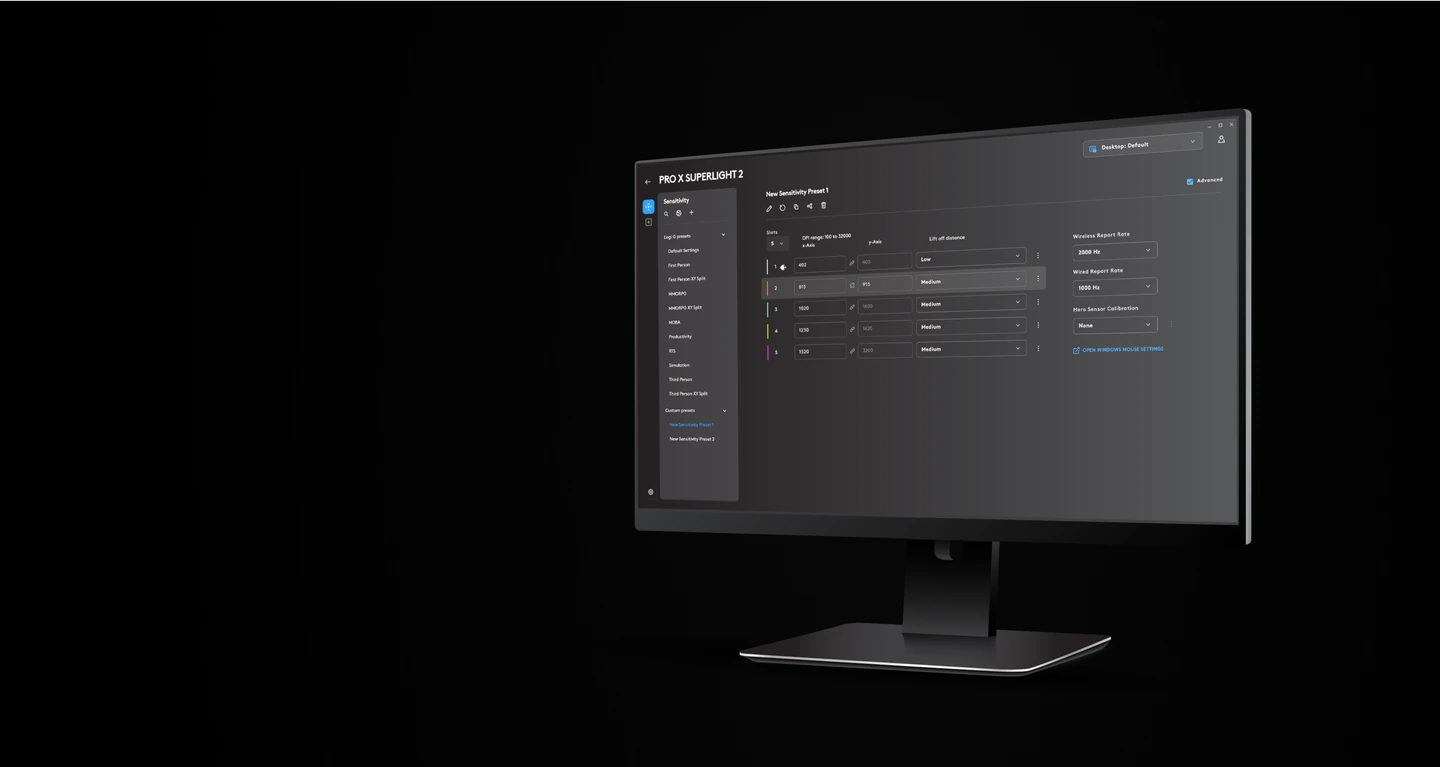 LIGHTSPEED up to 8 kHz with G HUB control