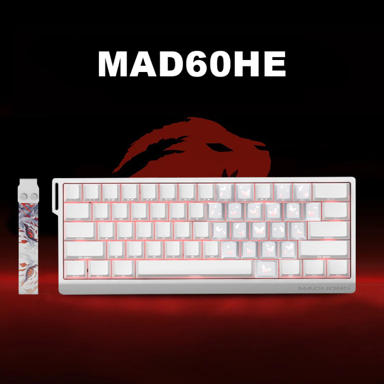 MADLIONS MAD60HE White Butterfly магнітна ігрова клавіатура 60% - фото 1