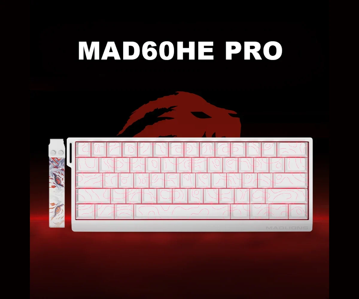 MADLIONS MAD60HE White Contour magnetic gaming keyboard 60% - image 1