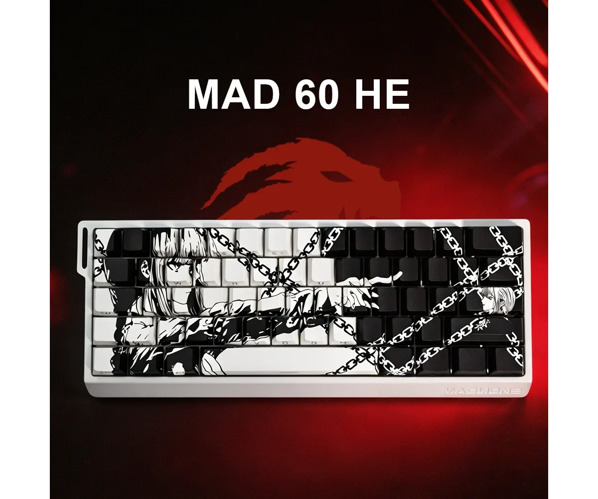 MADLIONS MAD60HE White Makima magnetic gaming keyboard 60% - image 1
