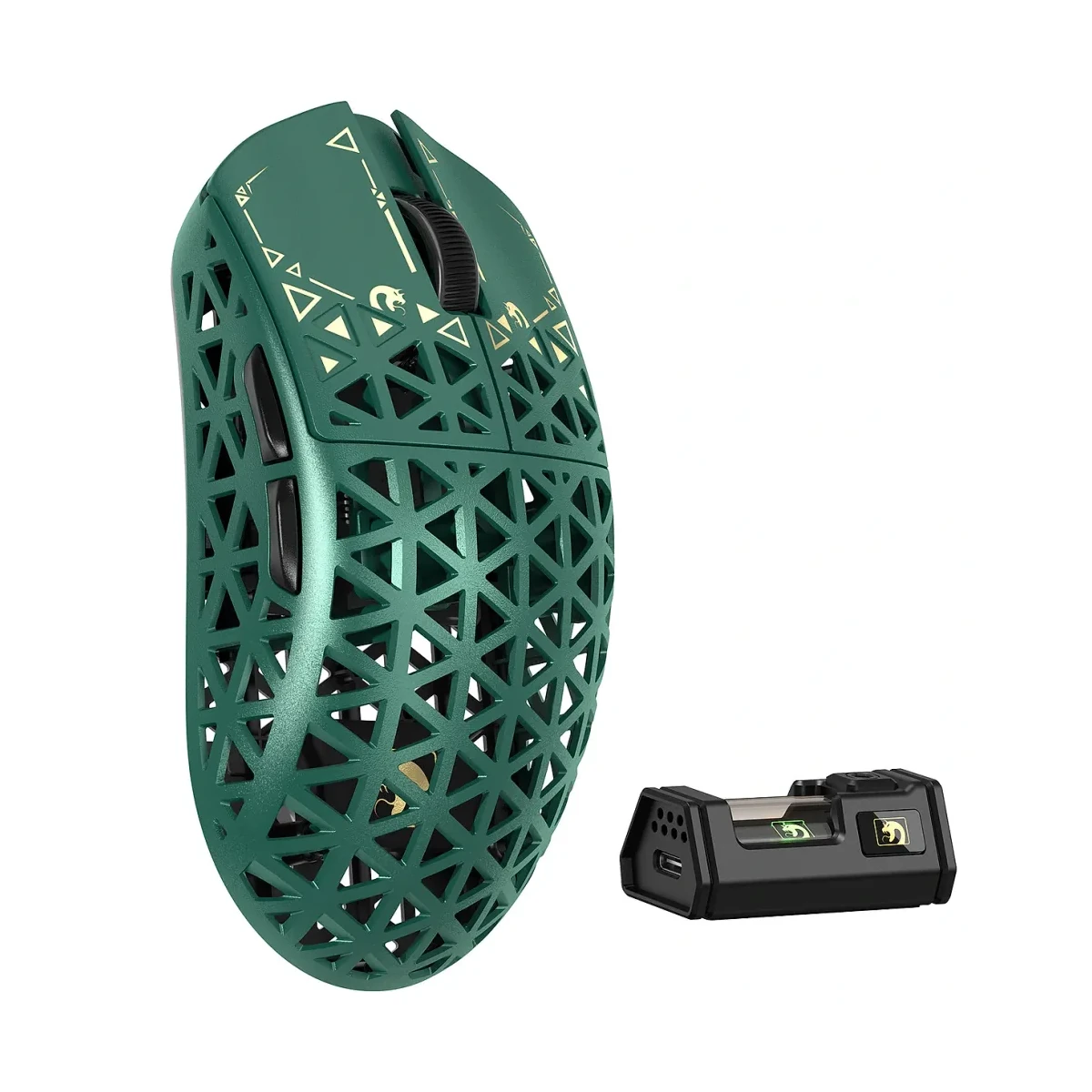 MAMBASNAKE M5 Ultra Green карбоновая беспроводная игровая мышь 8K PAW3950MAX, фото 1