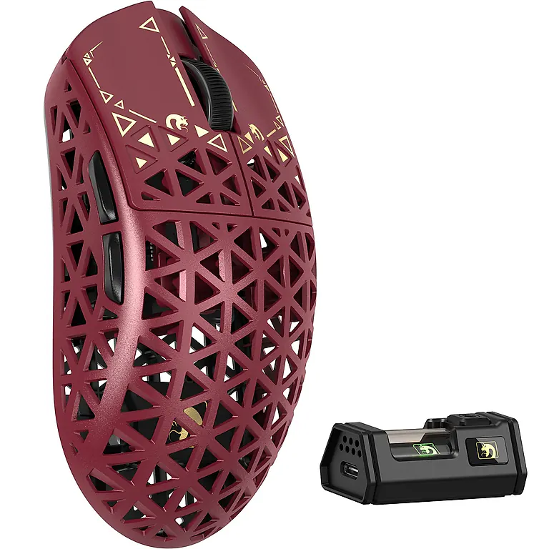 MAMBASNAKE M5 Ultra Red карбоновая беспроводная игровая мышь 8K PAW3950MAX, фото 1