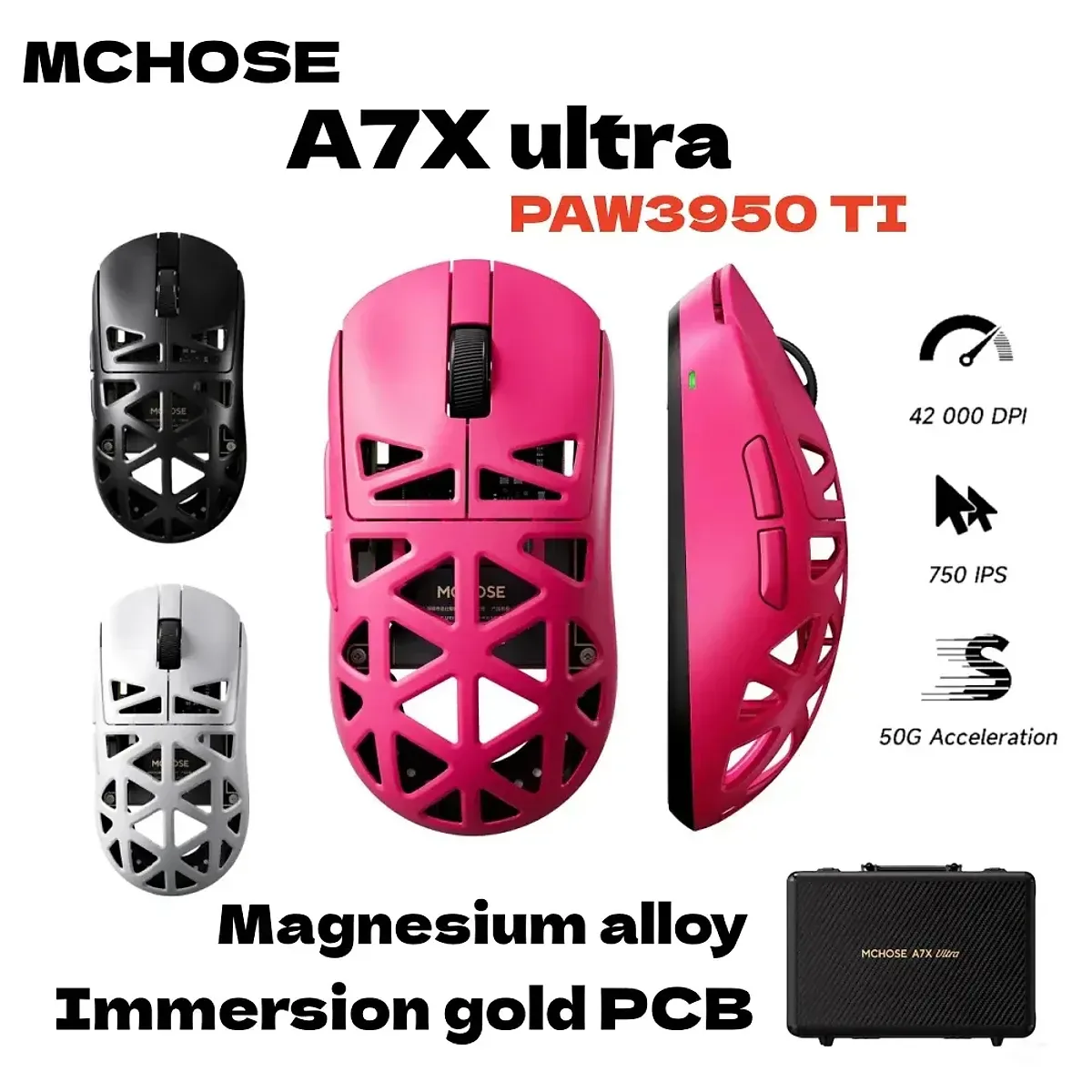 MCHOSE A7X Ultra Magnesium Alloy Wireless Gaming Mouse — image 1