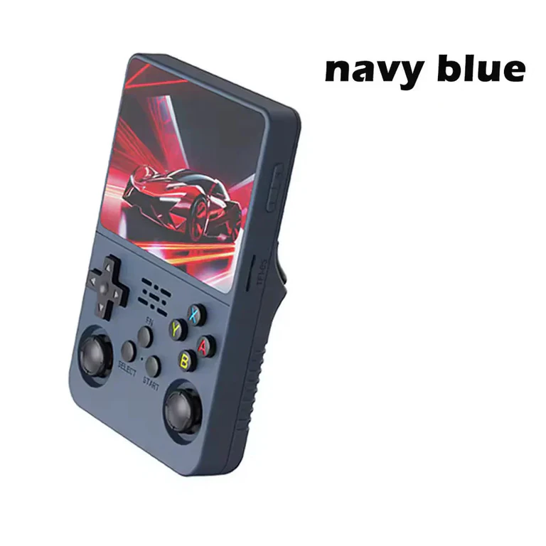 R36S Navy Blue портативная ретро-консоль на белом фоне